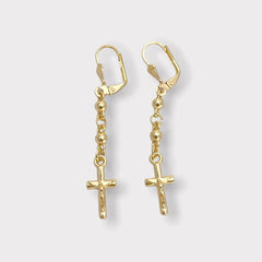 Cross earrings gold - filled earrings