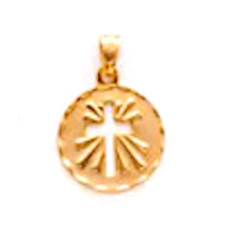 Cross round 1l charm pendant 18kts of gold plated charms