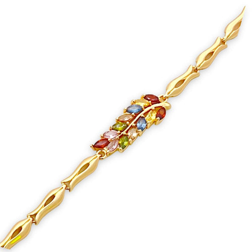 Crystals vines bracelet in 18kts of gold plated multicolor bracelets