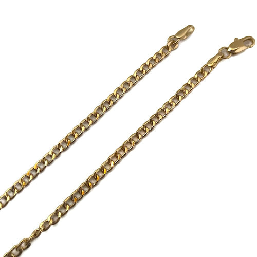 Curb design anklet 18kts of gold plated 10 anklet