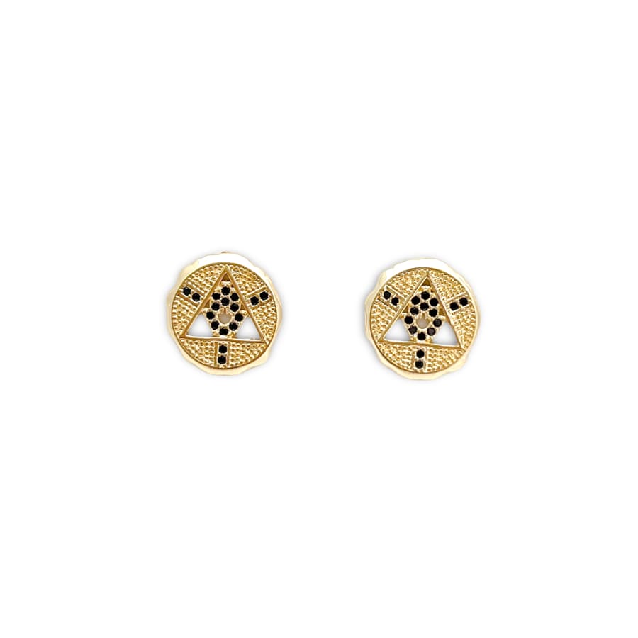 Cz circle fatimas hands studs earrings in 18k of gold plated earrings