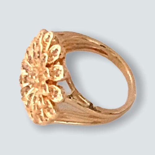 Cz flower ring in 18k of gold plated rings
