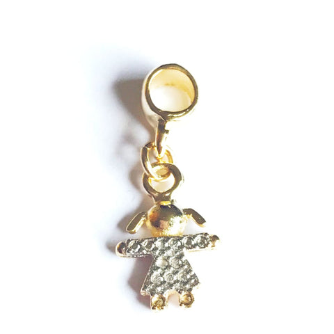 Dice european bead charm 18kt of gold plated