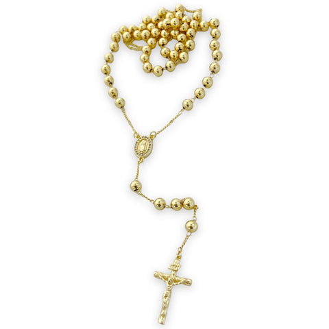 San judas green rope gold plated rosary necklace