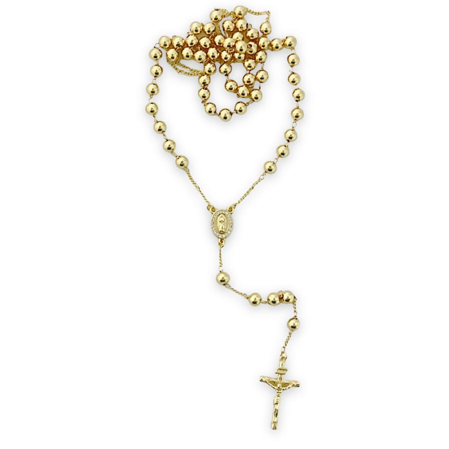 Cz guadalupe 14k of gold plated rosary necklace rosary