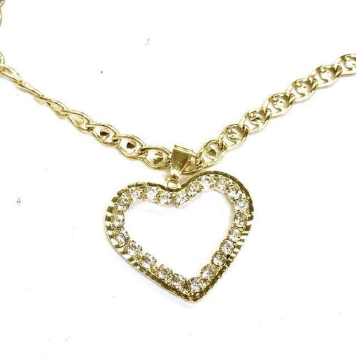 Cz heart charm and necklace gold plated chains