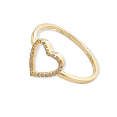 Cz heart ring in 18k of gold plated rings