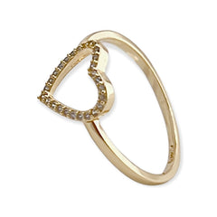 Cz heart ring in 18k of gold plated rings