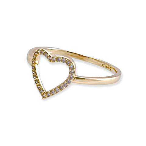 Dainty heart ring open size in 18k of gold plated