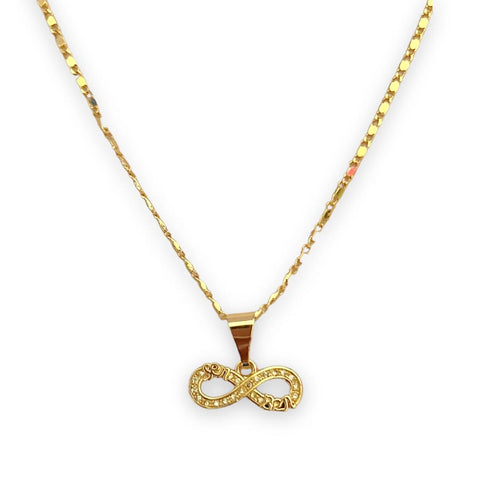 Half baguette stones half herringbone choker chain necklace in 18kts gold plated