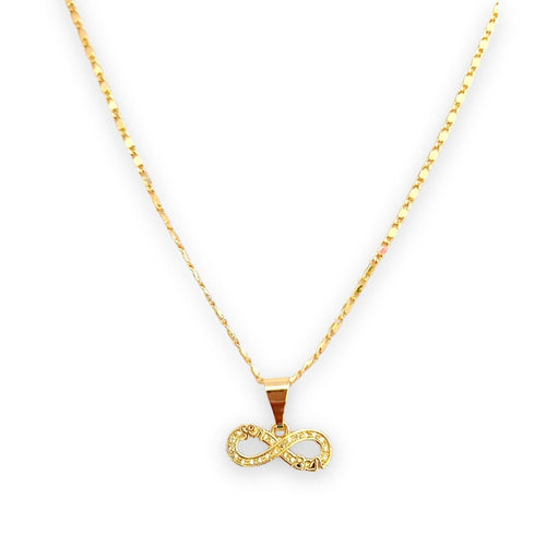 Cz infinity 18k of gold plated chain necklace chains
