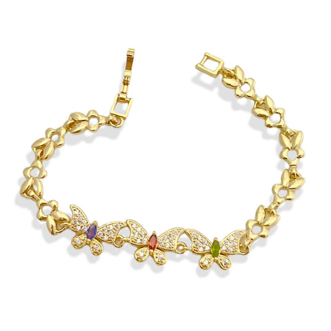 Butterflies clon gold plated bracelet