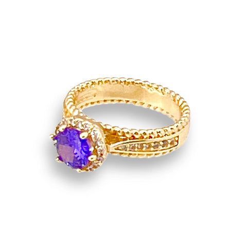 Evil eye crystal end open size ring in 18k of gold plated