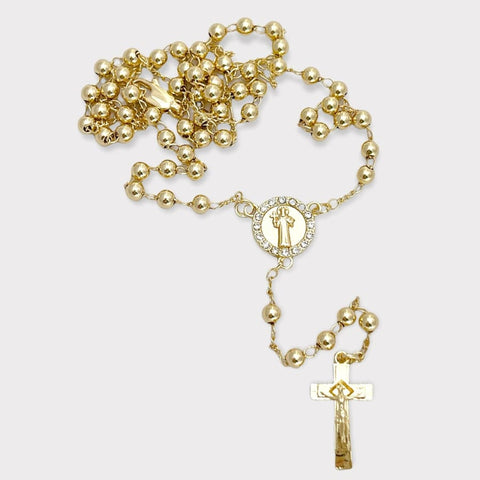 San benito rosary 18k gold plated