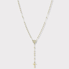Cz san judas gold plated rosary necklace rosaries