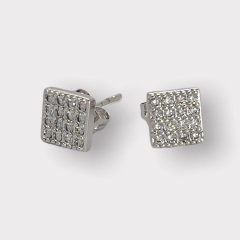 Multicolor hearts cz studs in 18k of gold layered