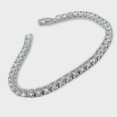 Cz tennis silver plated bracelet bracelets