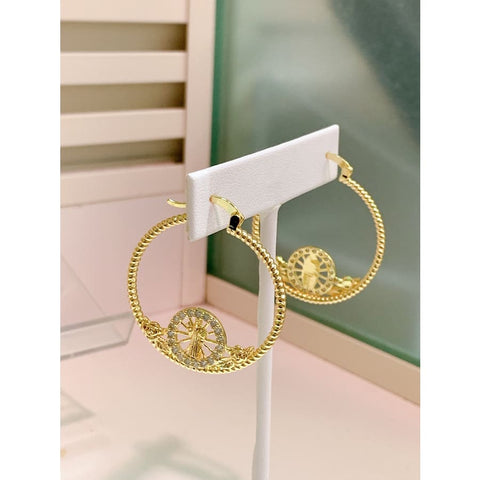 Mila dainty three colors hoops earrings in 18k of gold plated