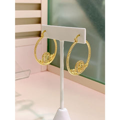 Cz virgin hoops earrings in 18k of gold plated earrings