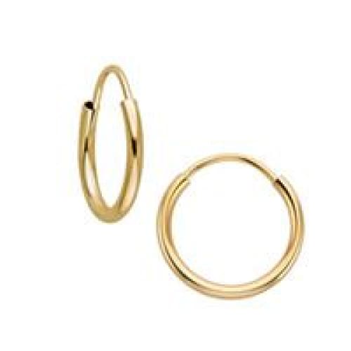 Dainty endeless hoop 18kts of goldplated earrings 12mm earrings