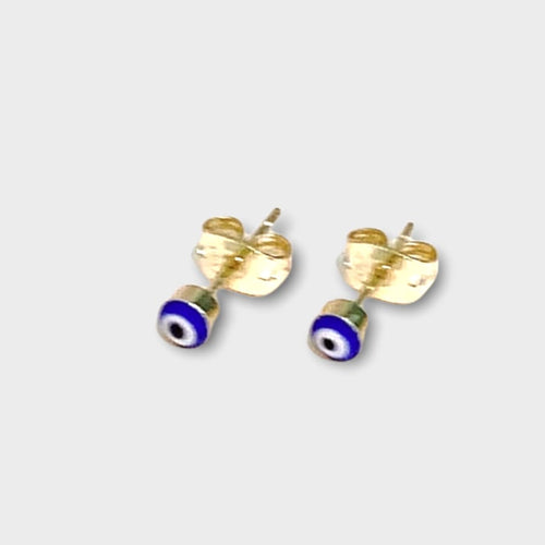 Dainty evil eye earrings studs 18k of gold plated blue earrings