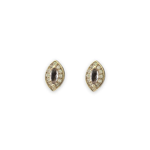Rhombus shape 18kts gold plated earrings