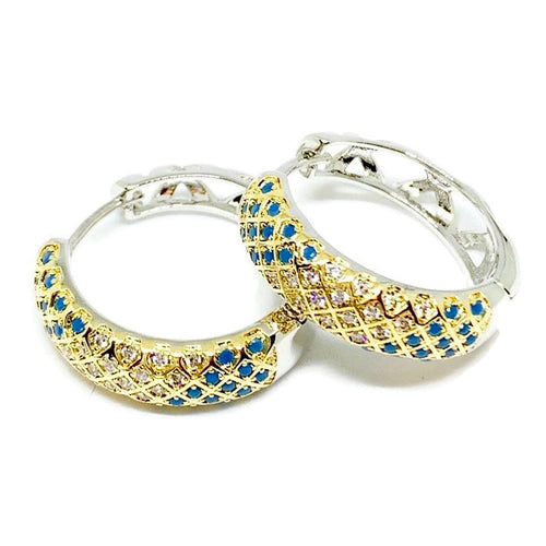 Dana multicolors cz silver plated hoops earrings earrings