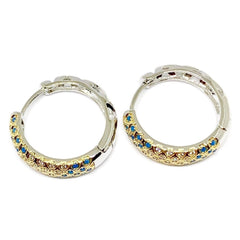 Dana multicolors cz silver plated hoops earrings earrings