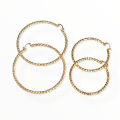 Diamond cut hoop earrings in 18kts of gold plated earrings
