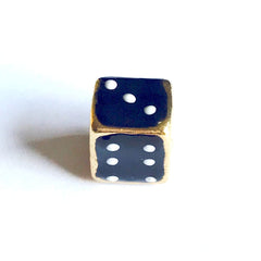 Dice european bead charm 18kt of gold plated charms
