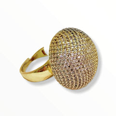 Disco ball cocktail 18kts of gold plated ring 7 rings