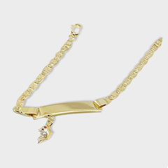 Dolphin charm id bracelet 18kts of gold plated marina bracelet bracelets