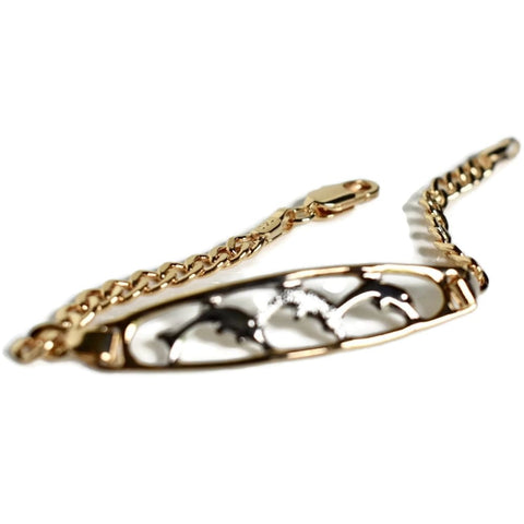 Turtle charm baby id bracelet 18kts of gold plated