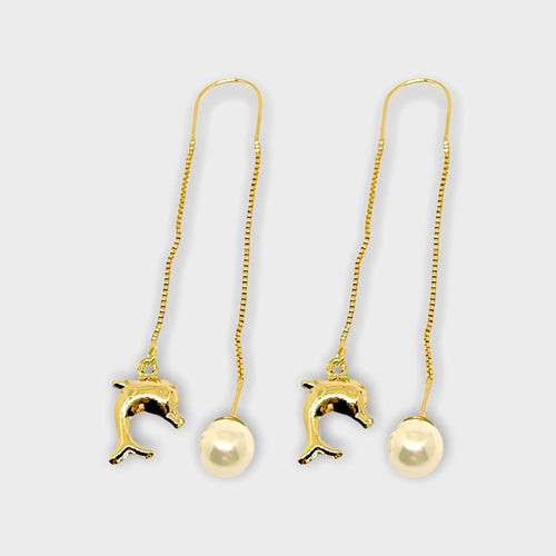 Dolphins threaders 18k of gold plated earrings earrings