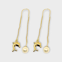 Dolphins threaders 18k of gold plated earrings earrings