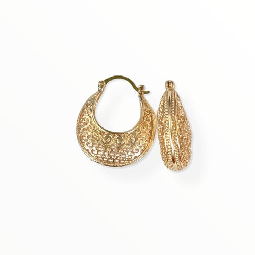 Donut basket hoops earrings in 18kts of gold plated earrings