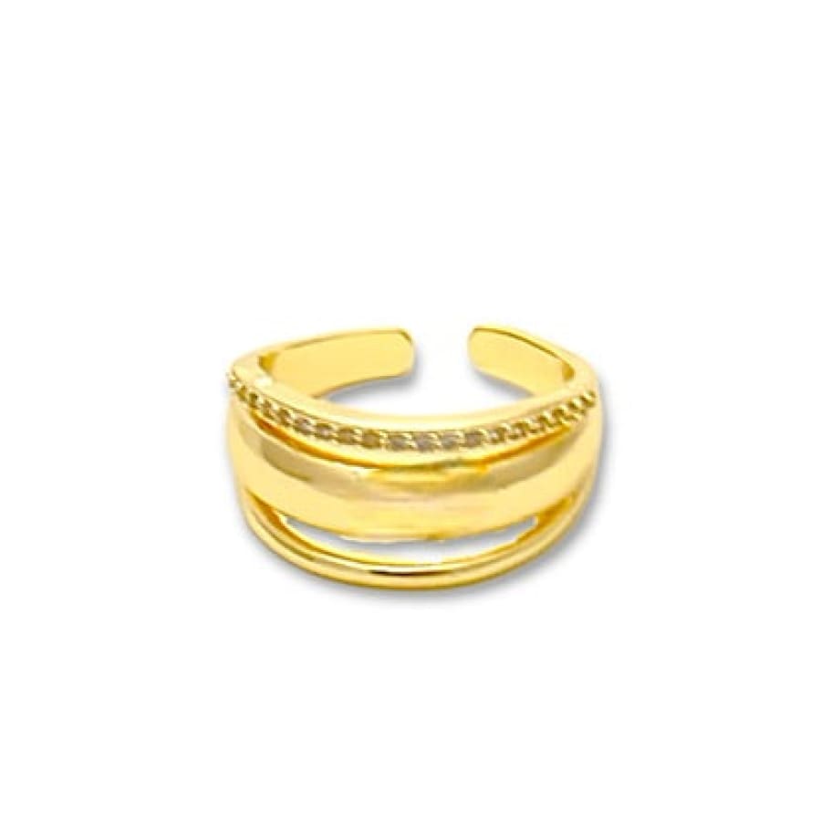 Double band adjustable open size ring 18k of gold plated rings