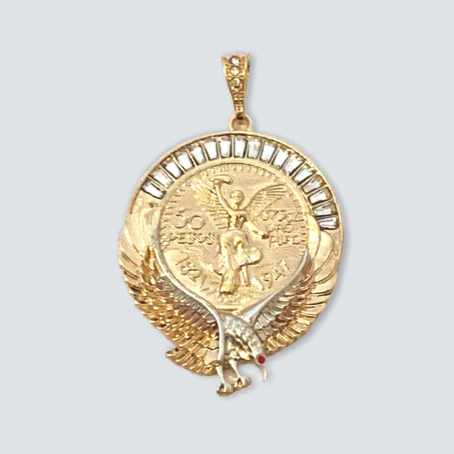 Eagle centenary pendant in 18kts of gold plated charms