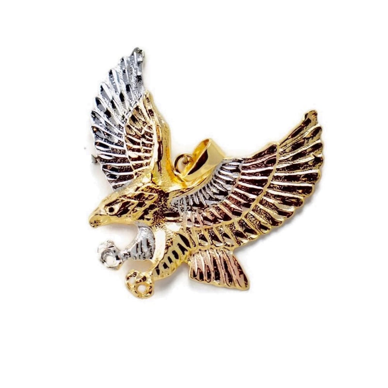 Eagle tricolor large gold plated pendant charms