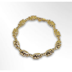 Elephant diamond cut bracelet in 18kts of gold plated 7.5 bracelets