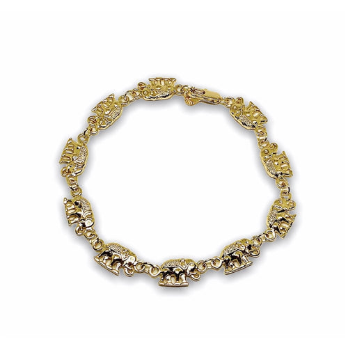 Elephant diamond cut bracelet in 18kts of gold plated 7.5 Bracelets