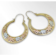 Elephants hoop earrings gold plated