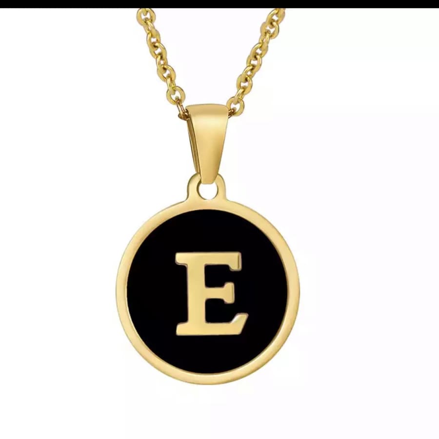 Enamel letter charm - necklace 18kts gold plated charms