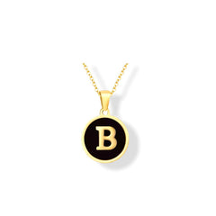 Enamel letter charm - necklace 18kts gold plated b charms