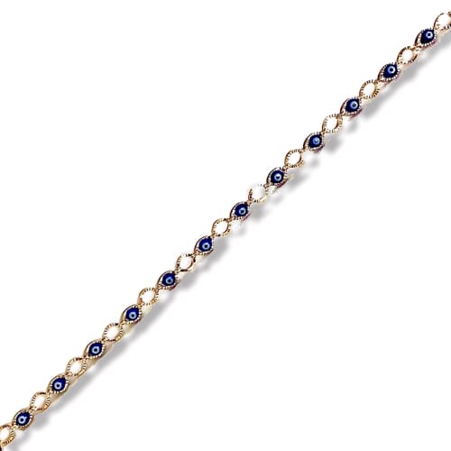 Evil eye cut edge anklet 18ktds of gold plated anklet