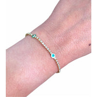 Evil eye multicolor tennis bracelet 7.5’ 18kts of gold plated 7.5 bracelets