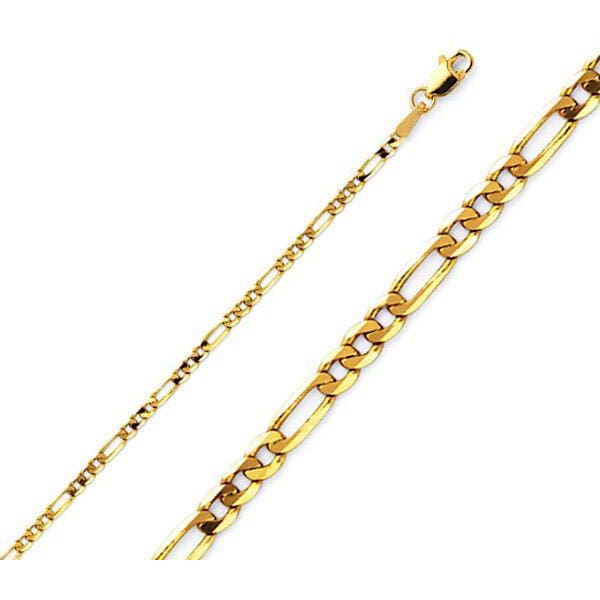 Figaro 3mm 18k gold plated chain chains