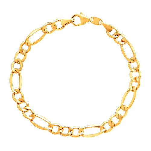Figaro 6mm 18k gold plated chain 8.5’ bracelet chains