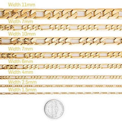 Figaro 6mm 18k gold plated chain chains