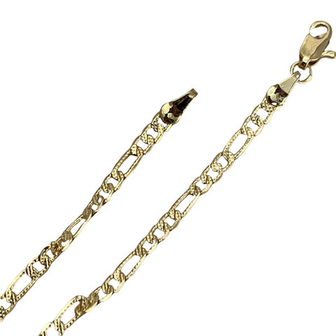 5mm concavo figaro 18k gold plated chain